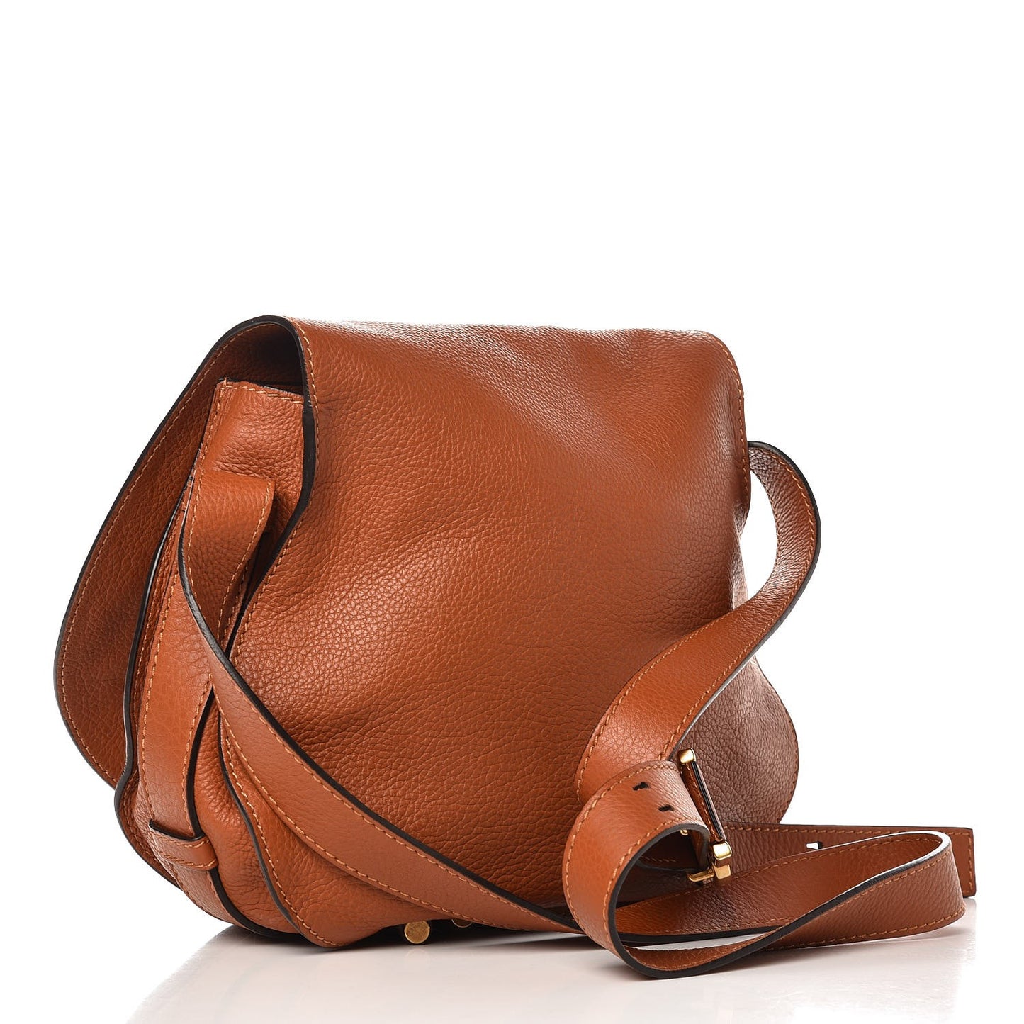 Calfskin Medium Marcie Round Crossbody Bag Tan