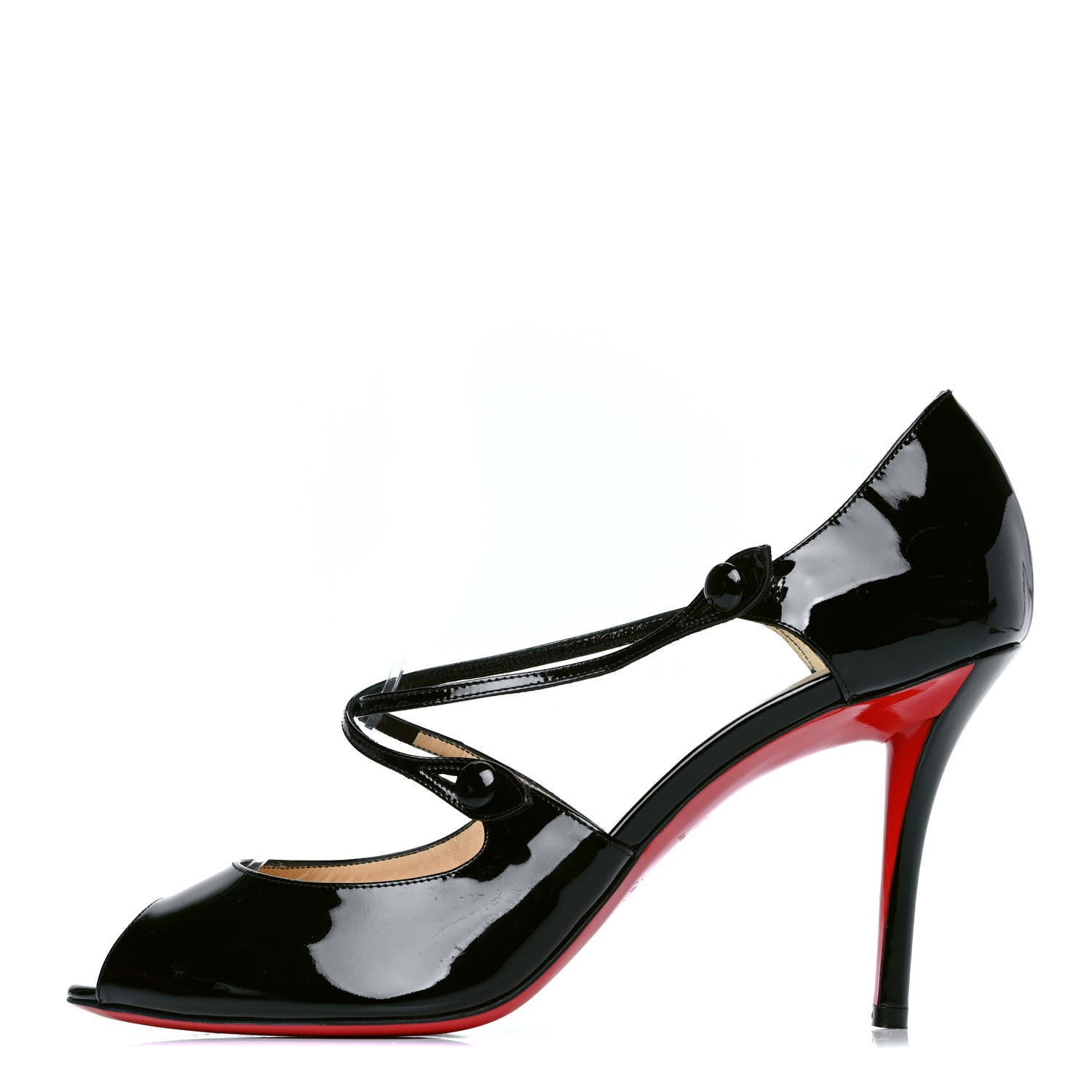 Christian Louboutin Patent Debriditoe 85 Pumps 41 Black 1 of 5