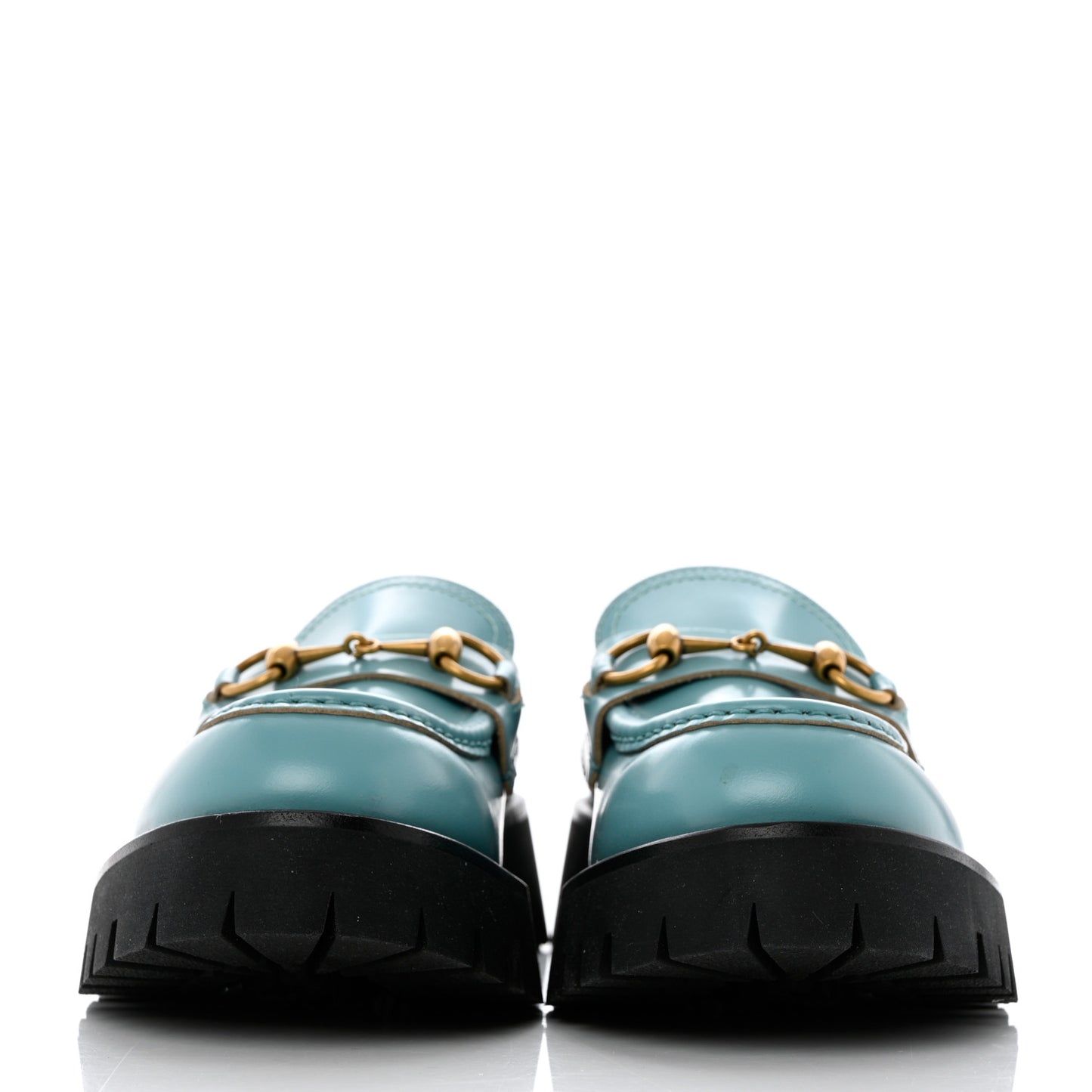 Cordovan Lux Womens Harald Horsebit 25mm Platform Loafers 38.5 Dusty Azure