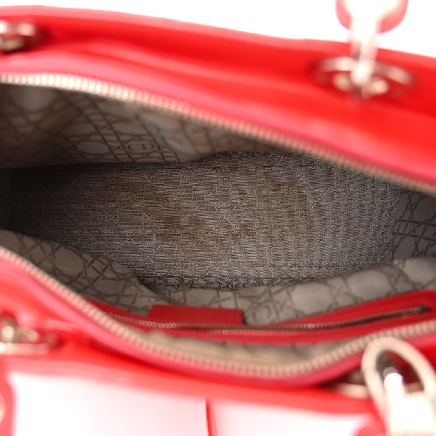 Christian Dior Patent Cannage Large Lady Dior Red 5 of 15