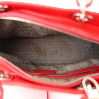 Christian Dior Patent Cannage Large Lady Dior Red 5 of 15