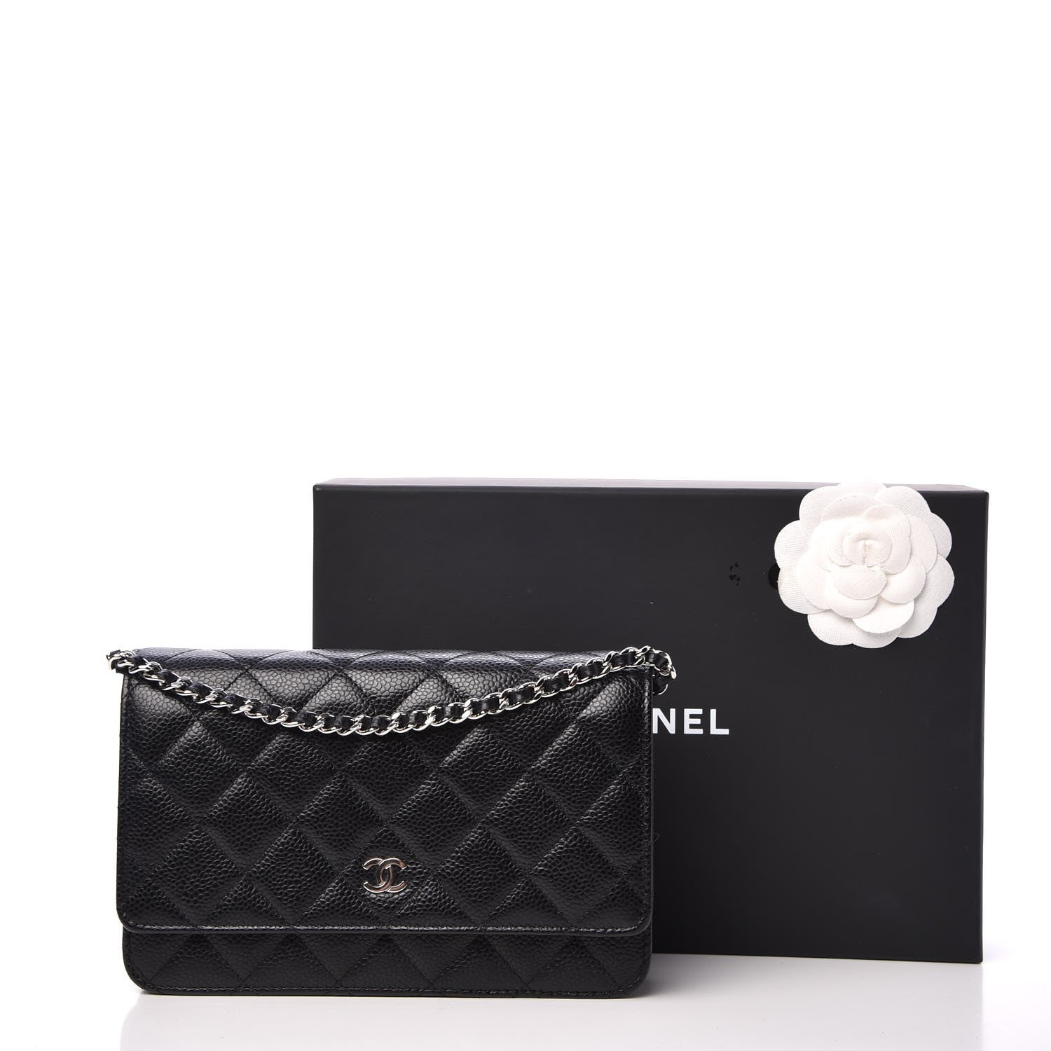 Chanel Caviar Quilted Wallet On Chain WOC Black 9 of 9