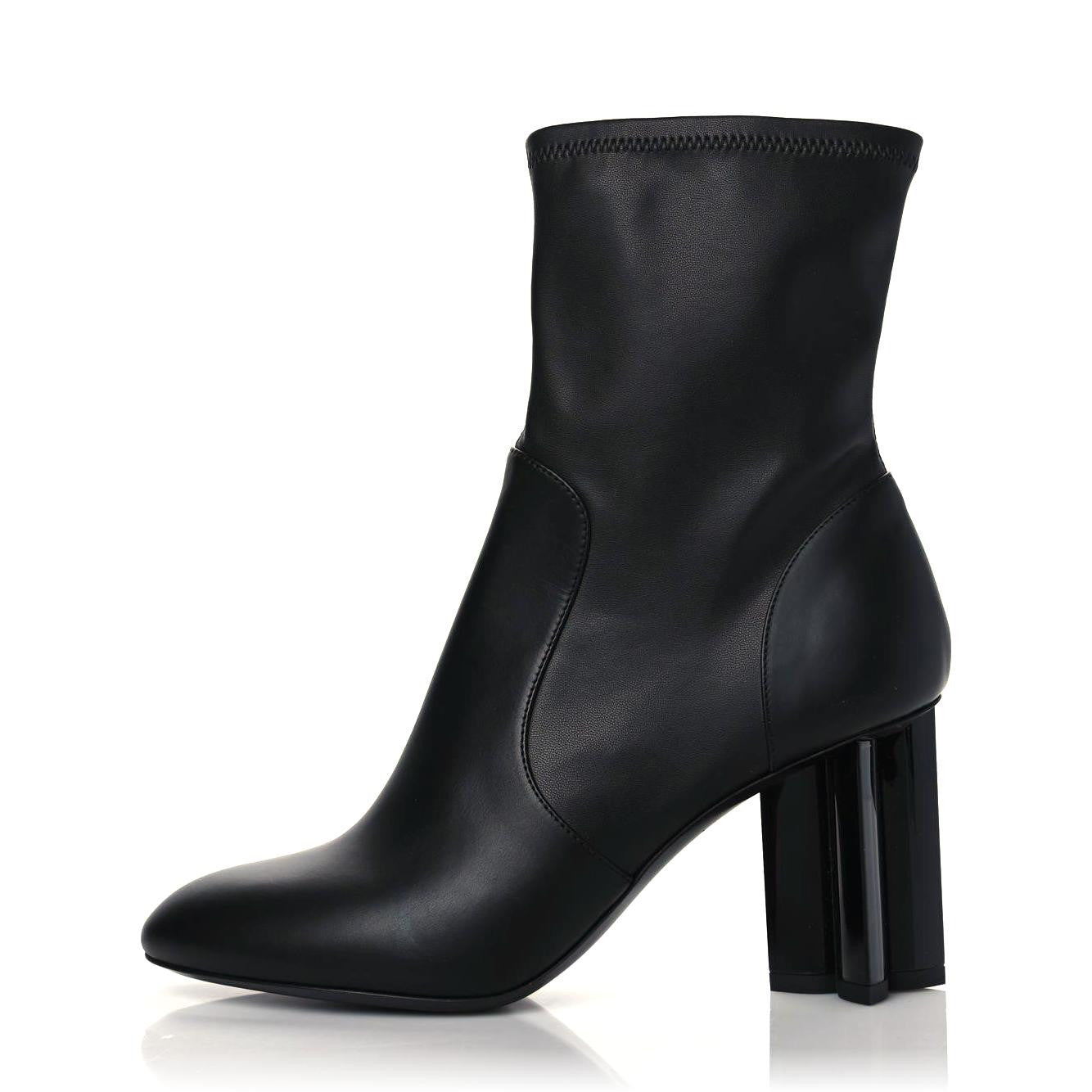 Calfskin Silhouette Ankle Boots 39.5 Black
