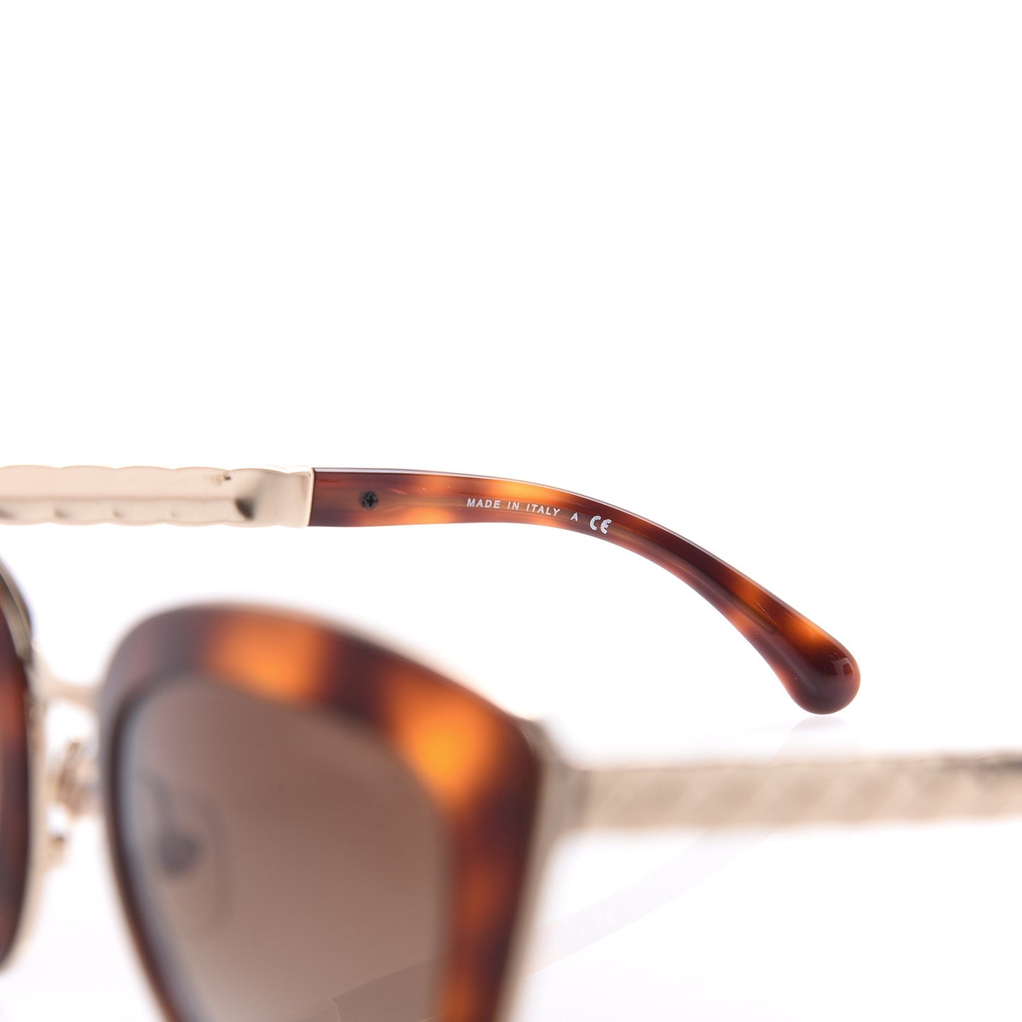Cat Eye Quilted Sunglasses 5368 Tortoise