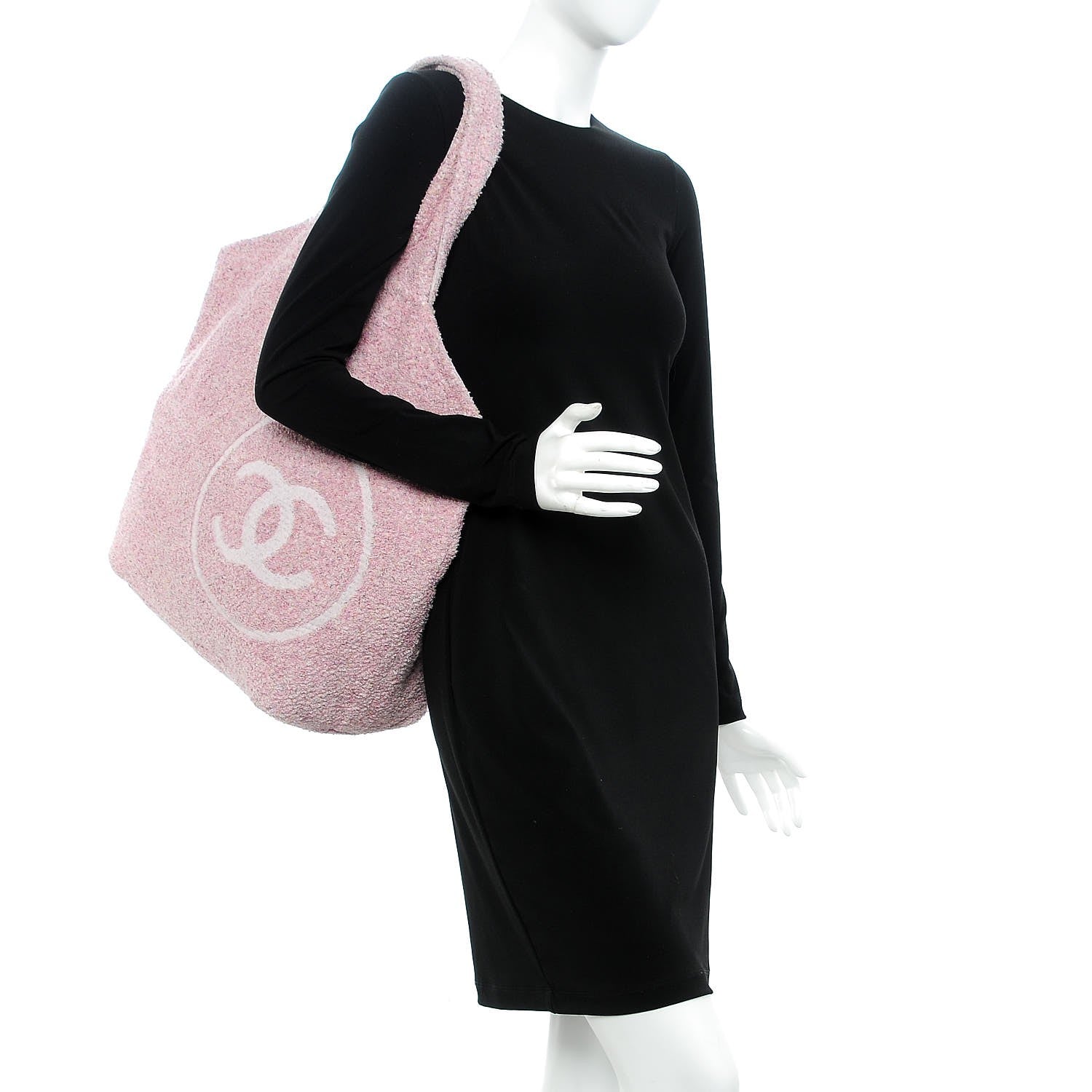 Chanel Terry Cotton CC Tote Pink 2 of 5