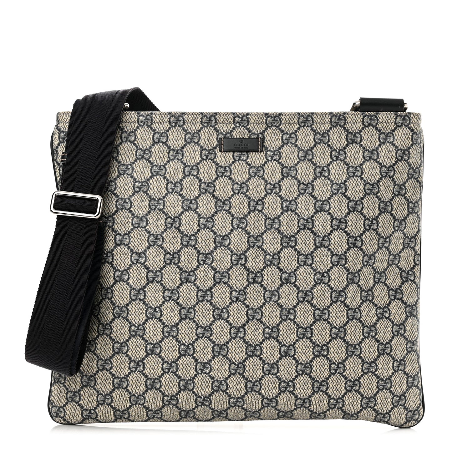 GG Plus Monogram Large Flat Messenger Bag Beige Blue