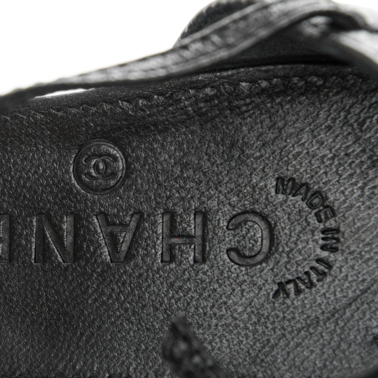 Chanel Grained Calfskin Patent CC Flats 37 Black 7 of 7