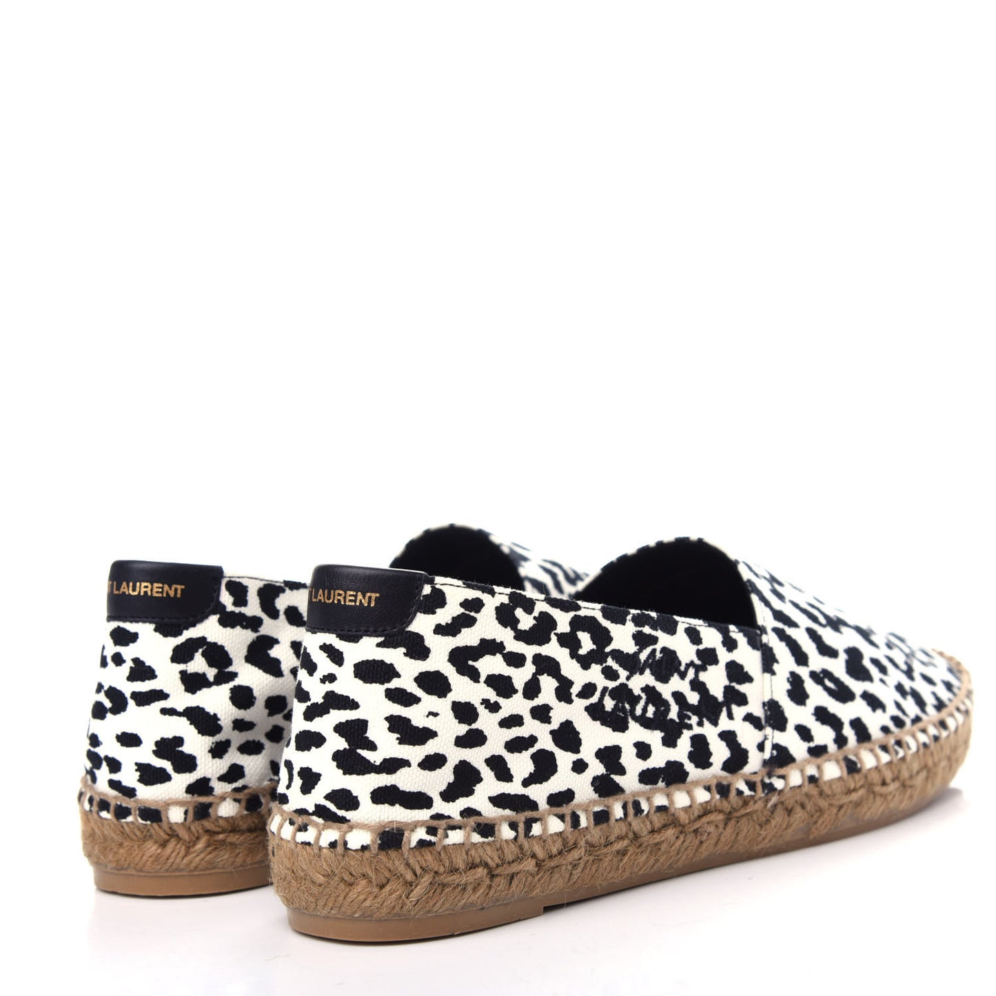 Canvas Leopard Print Espadrilles 38 Latte Black