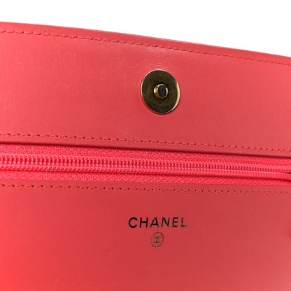 Chanel Caviar Quilted Boy Wallet On Chain WOC Dark Pink 6 of 12