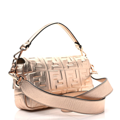 Fendi Vitello Laminato FF 1974 Embossed Baguette Rame 3 of 7
