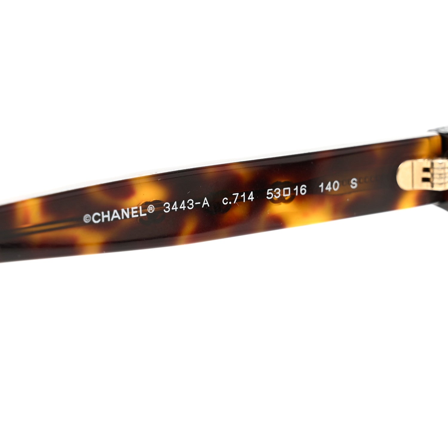 Chanel Acetate Quilted CC Eyeglasses 3443-A Havana 5 of 7