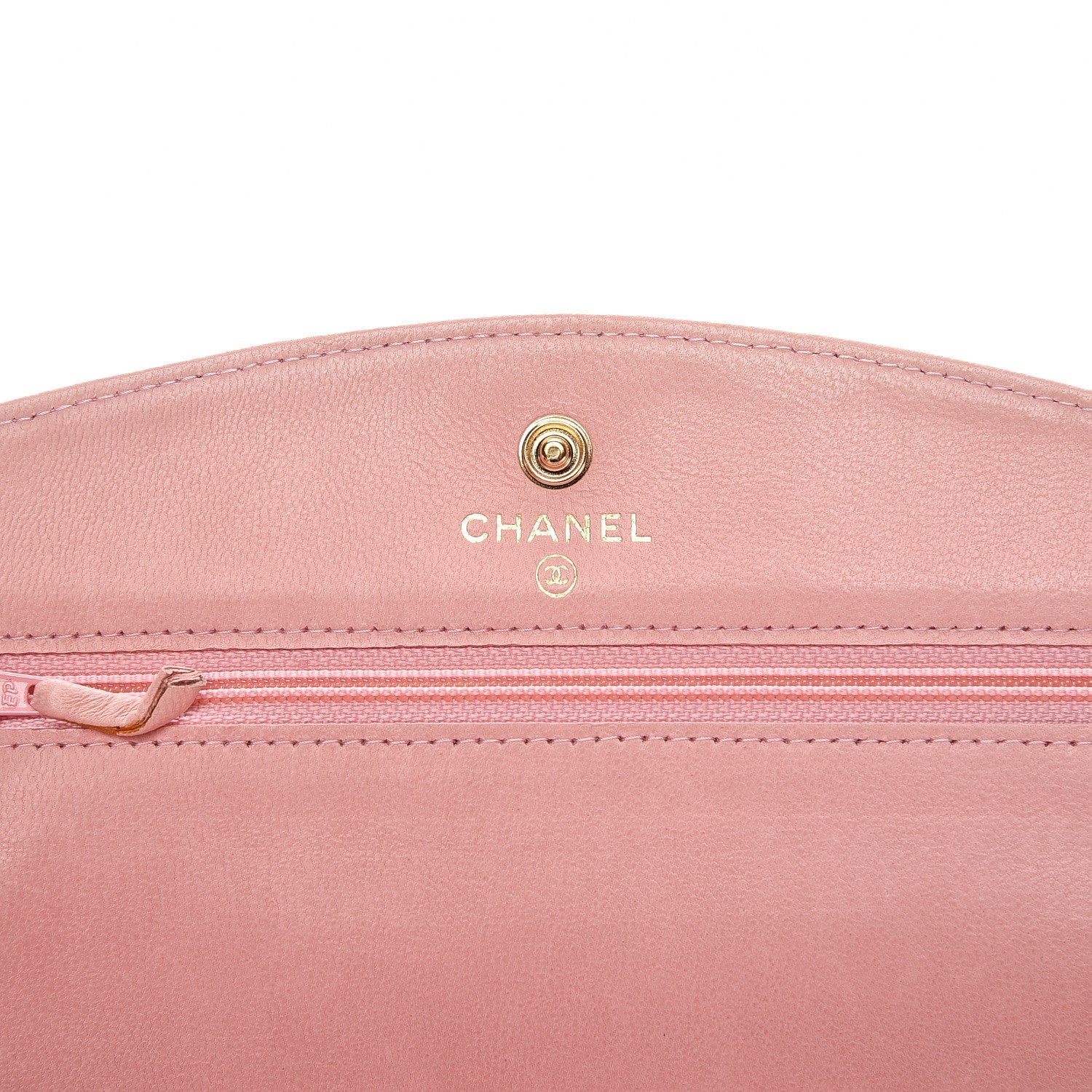 Chanel Caviar Timeless CC Wallet On Chain WOC Pink 6 of 8