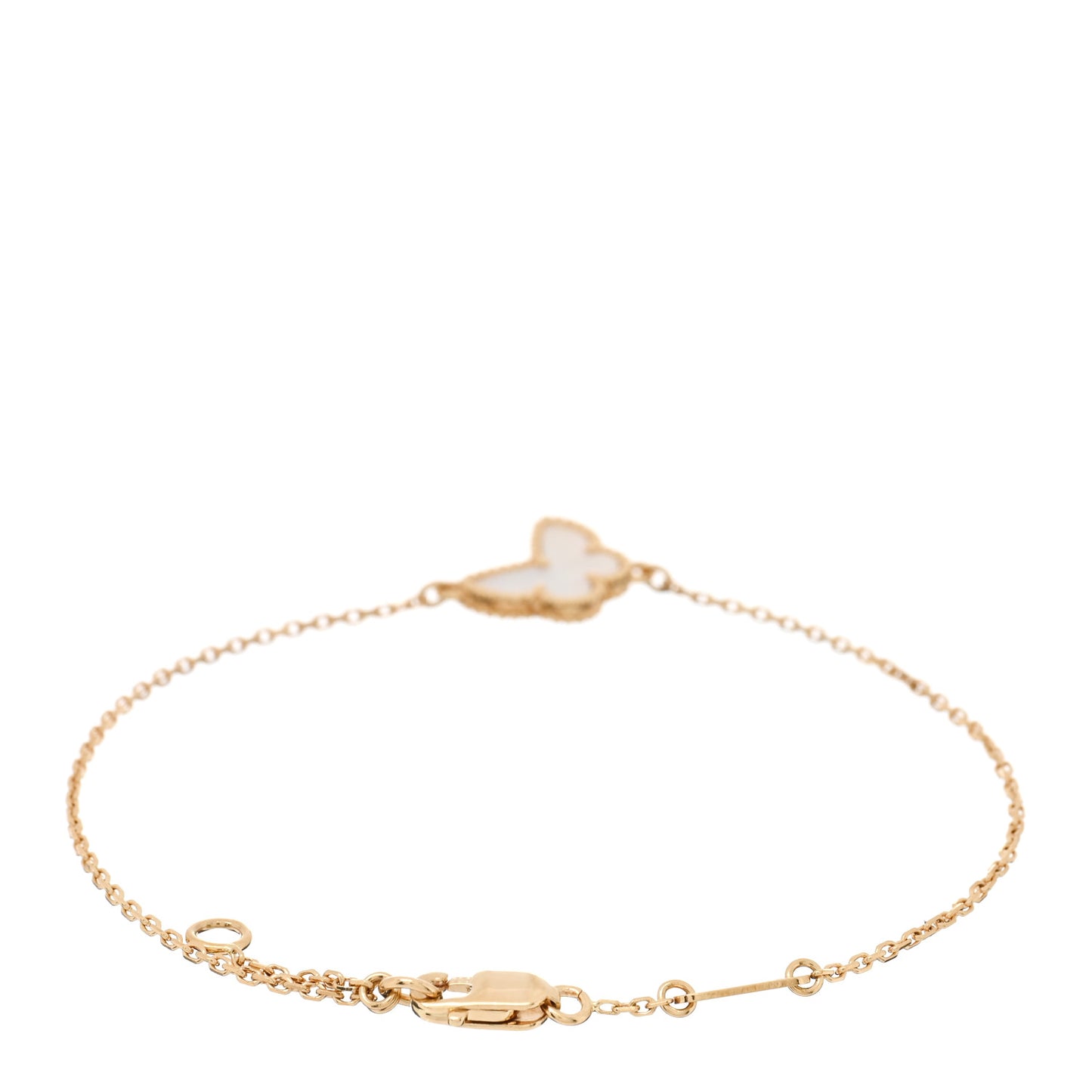 18K Yellow Gold Mother of Pearl Sweet Alhambra Butterfly Bracelet