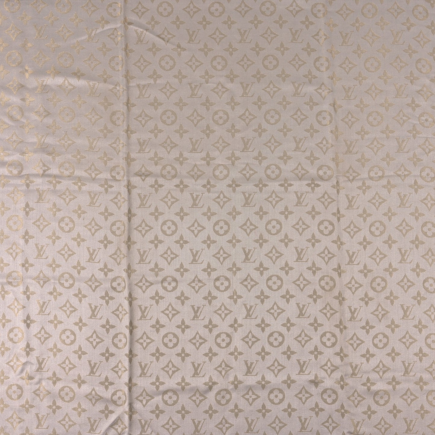Monogram Silk Wool Shine Shawl Charcoal Greige