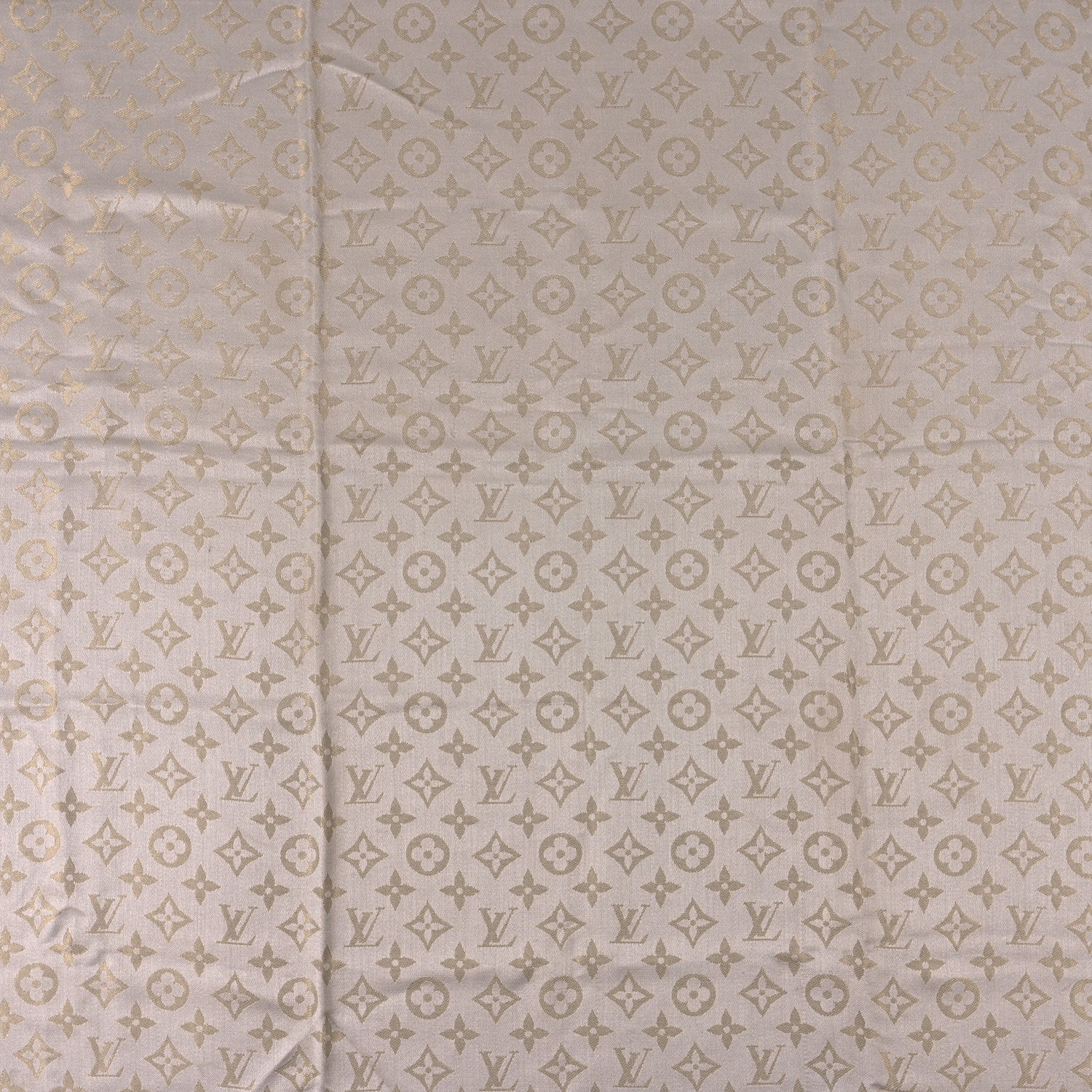 Louis Vuitton Monogram Silk Wool Shine Shawl Charcoal Greige 2 of 7