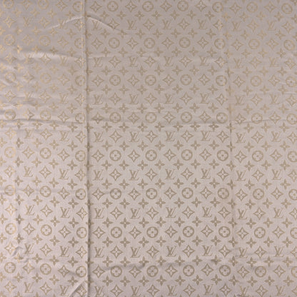 Louis Vuitton Monogram Silk Wool Shine Shawl Charcoal Greige 2 of 7