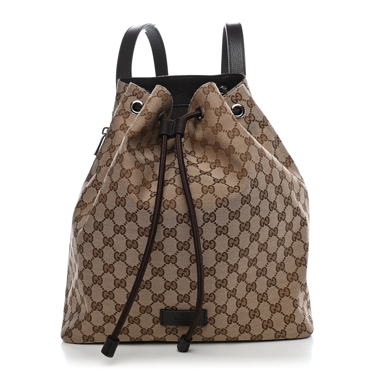 Gucci Monogram Dollar Calfskin O Drawstring Backpack Beige Ebony Testa di Moro Dark Chocolate 1 of 8