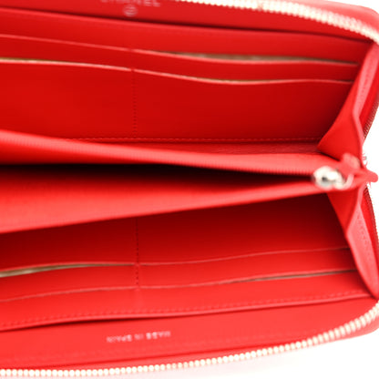 Chanel Patent Quilted Double Stitched Zip Around Wallet Red 5 of 9