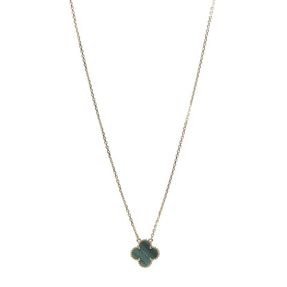 Van Cleef & Arpels 18K Yellow Gold Malachite Vintage Alhambra Pendant Necklace 1 of 6