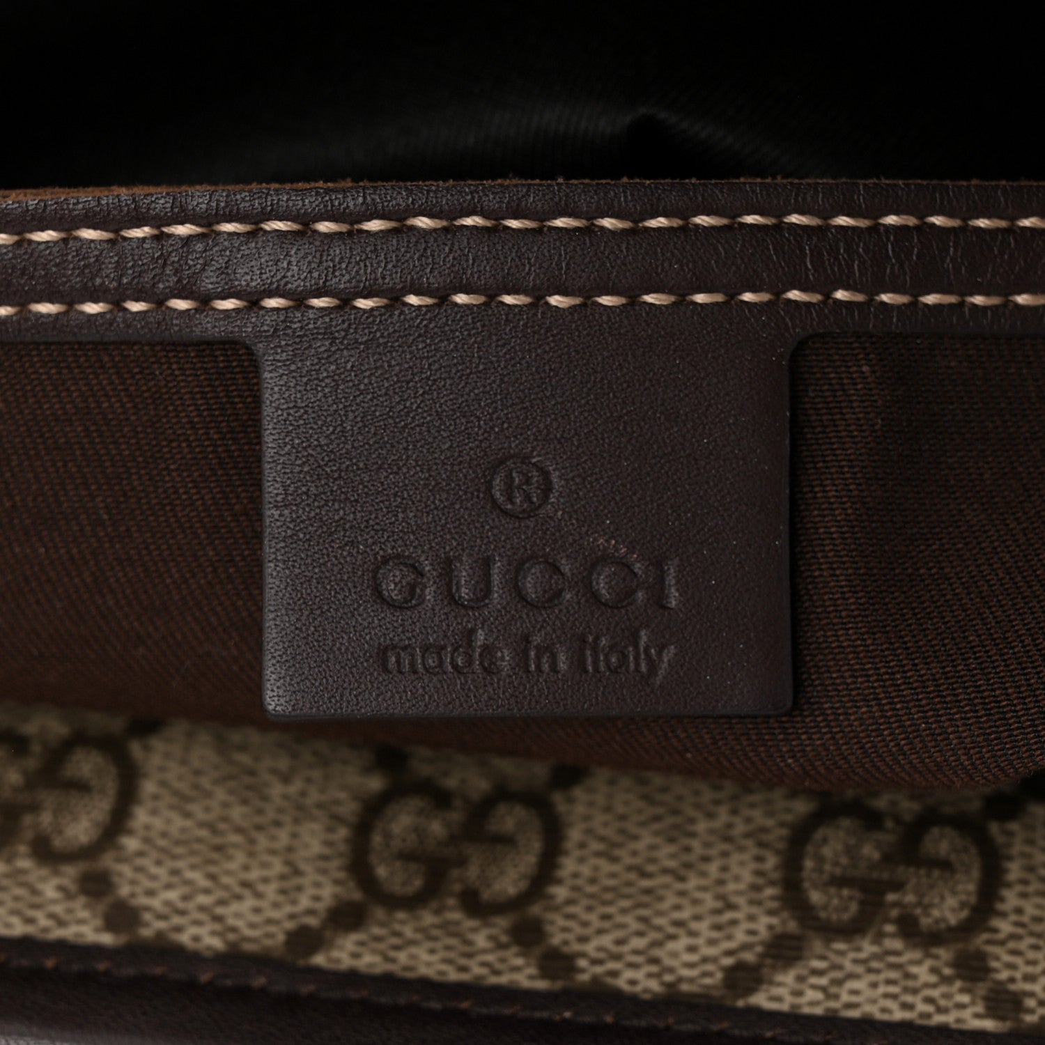 Gucci GG Supreme Monogram Medium Zippered Shopping Tote Dark Brown 6 of 10