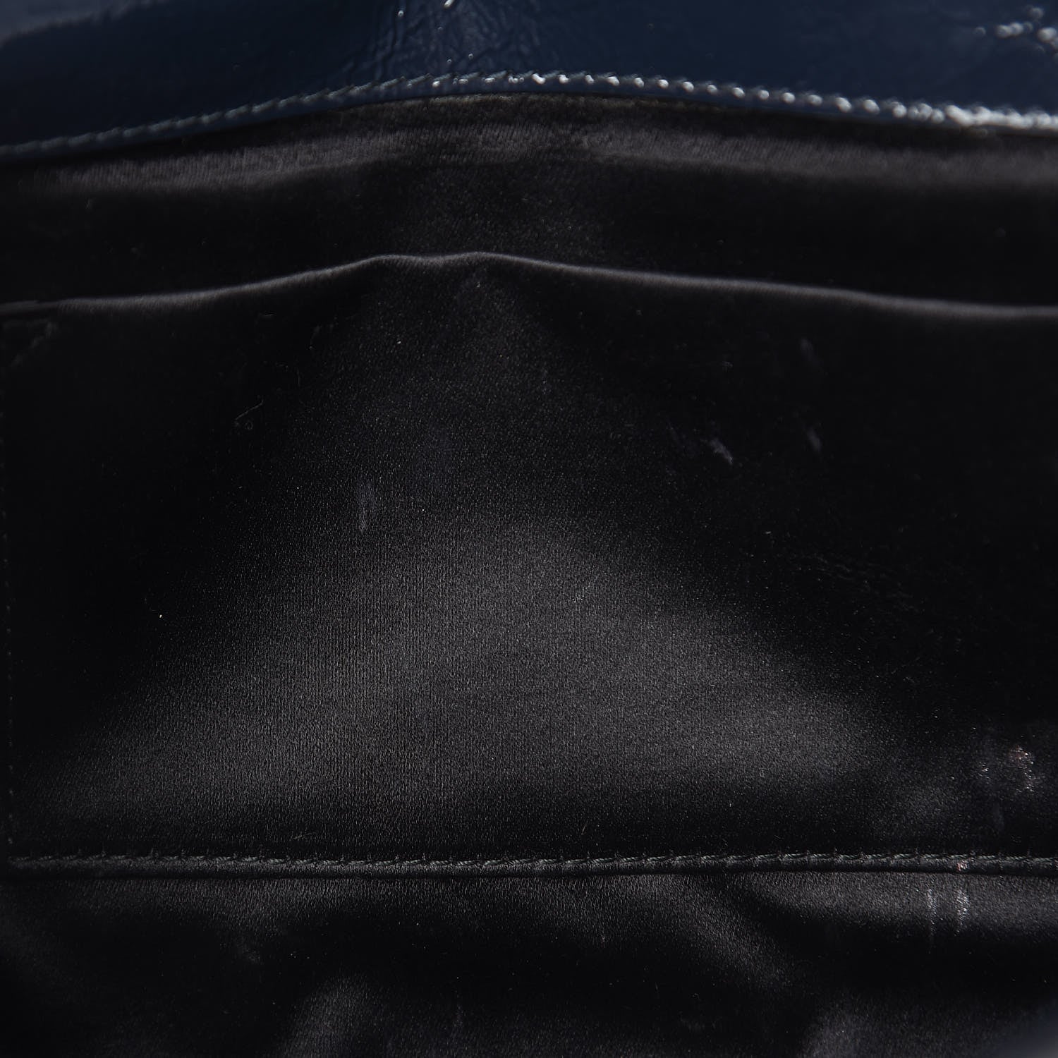 Saint Laurent Textured Patent Calfskin Large Belle De Jour Clutch Deep Marine 14 of 16