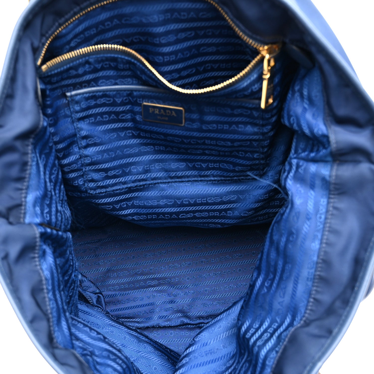 Prada Tessuto Nylon Saffiano Tote Baltico 5 of 10