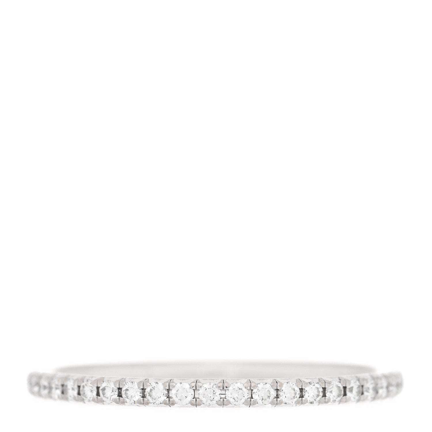 Tiffany 18K White Gold Diamond Metro Band Ring 56 7.5 3 of 4
