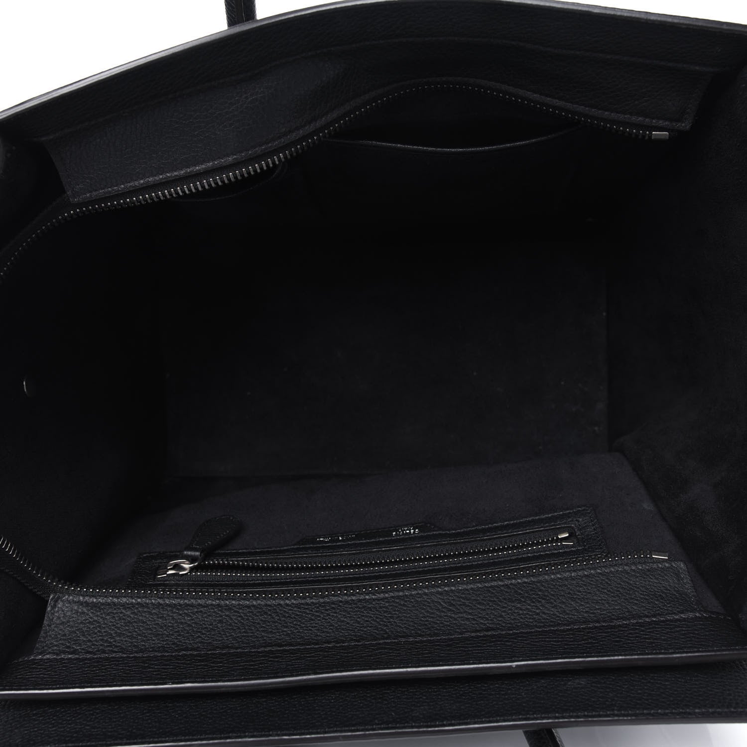 Celine Drummed Calfskin Mini Luggage Black 4 of 5