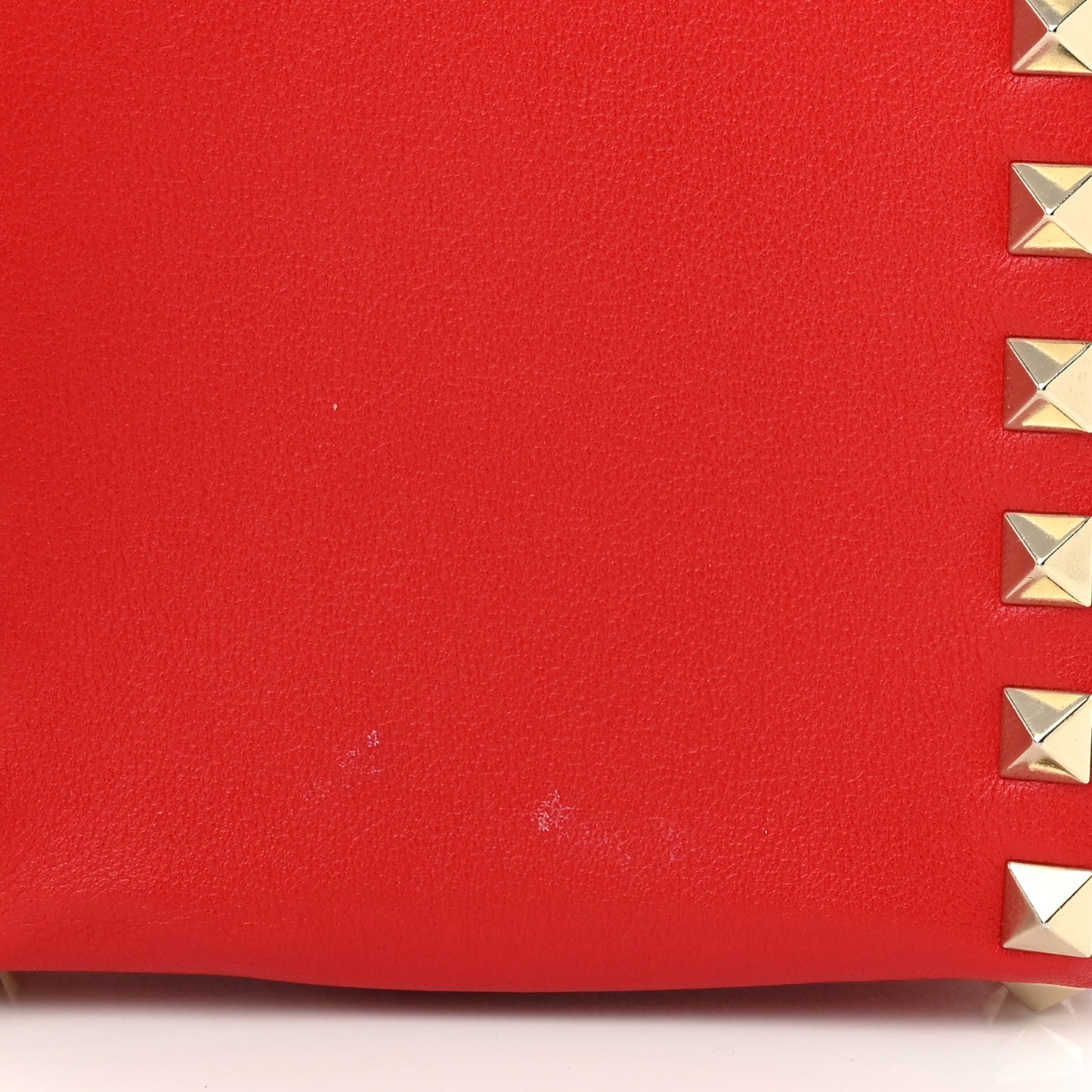 Calfskin Rockstud Phone Holder Red