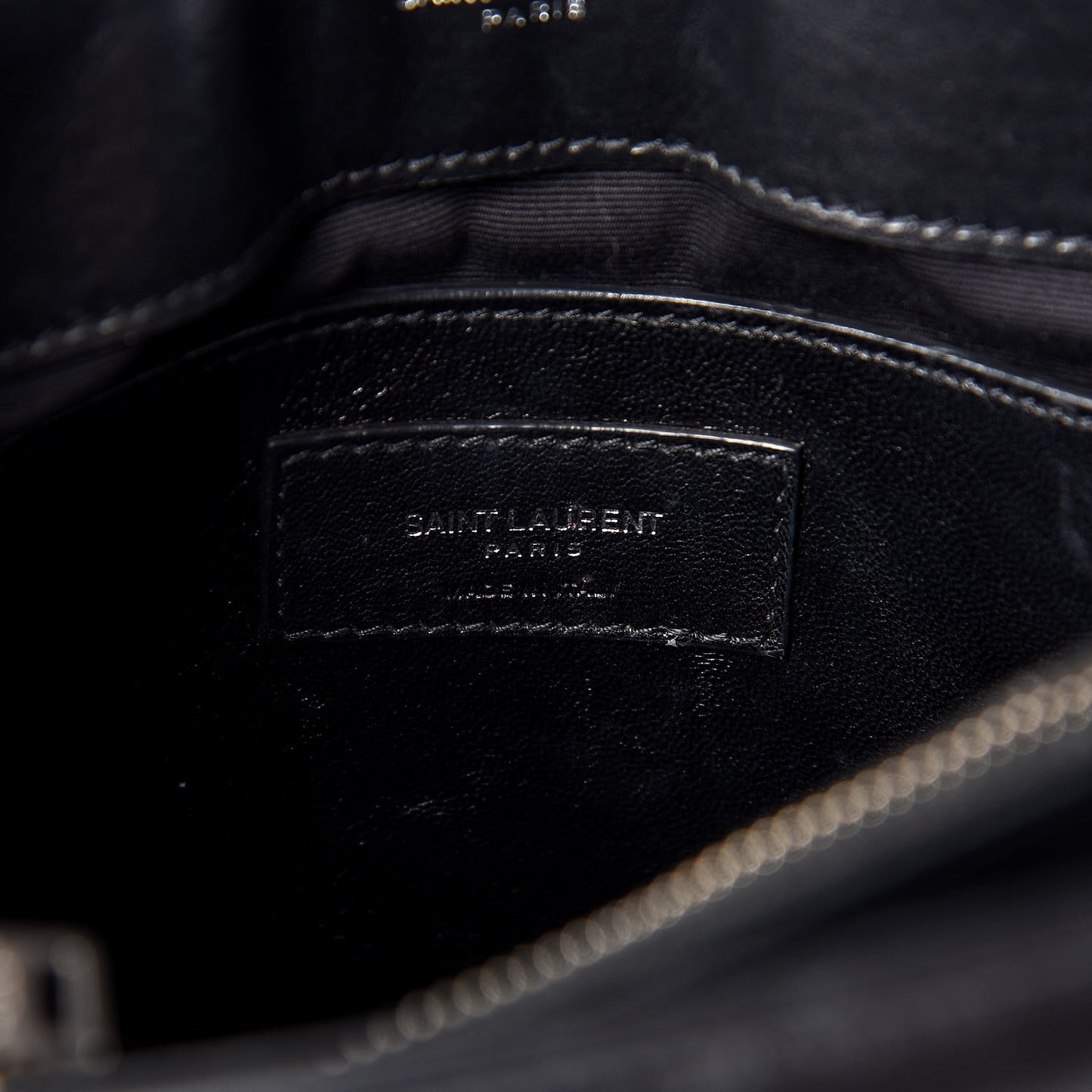 Calfskin Y Quilted Monogram Small Loulou Chain Satchel Black
