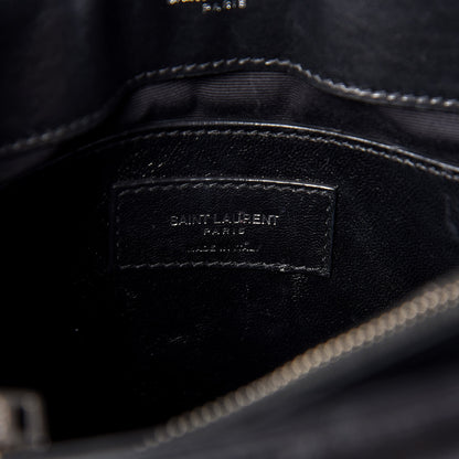 Saint Laurent Calfskin Y Quilted Monogram Small Loulou Chain Satchel Black 7 of 10