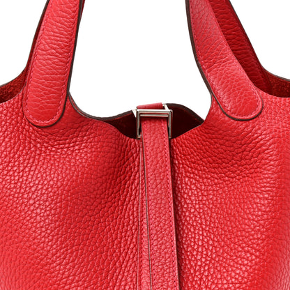 Hermes Taurillon Clemence Picotin Lock 18 PM Rouge Casaque 8 of 10