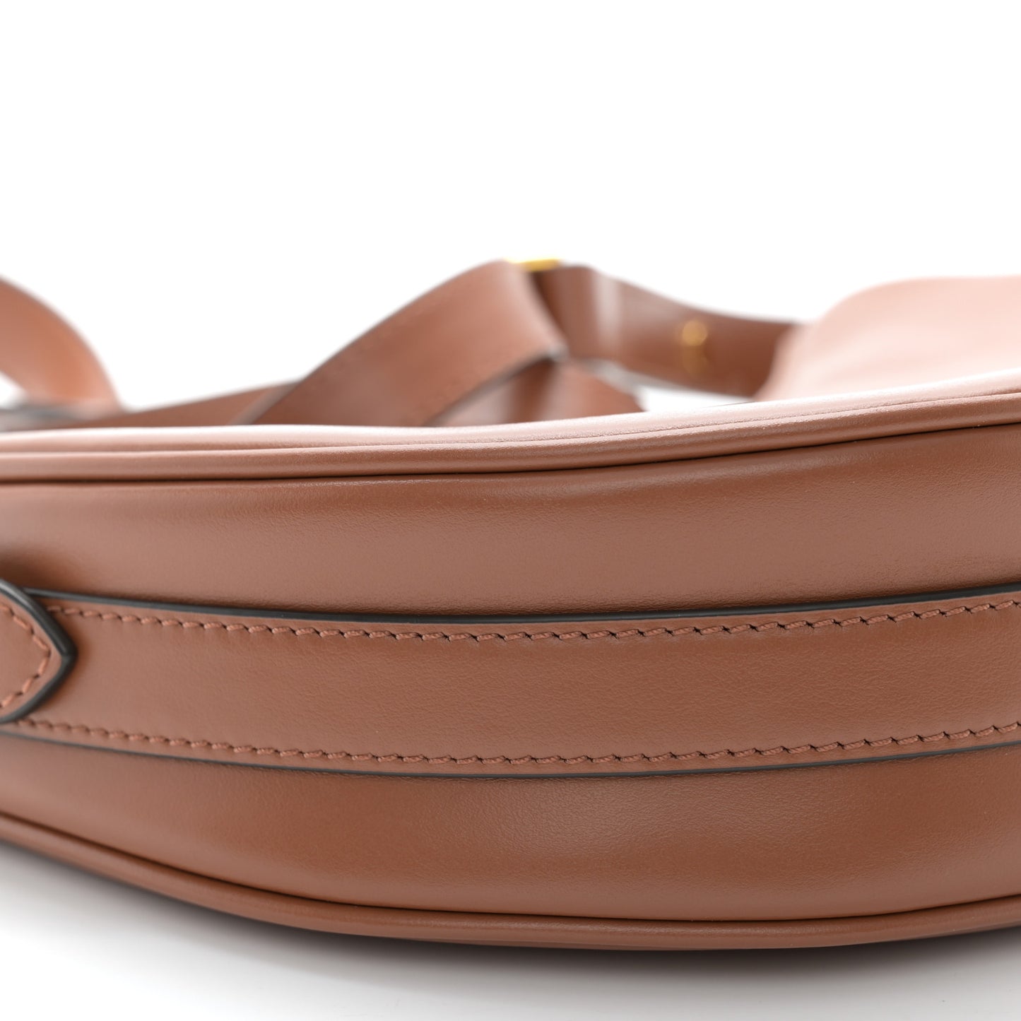 Soft Calfskin Arque Shoulder Bag Cognac
