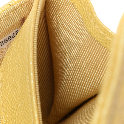 Chanel Iridescent Caviar Quilted Flap Card Holder Yellow 8 of 9