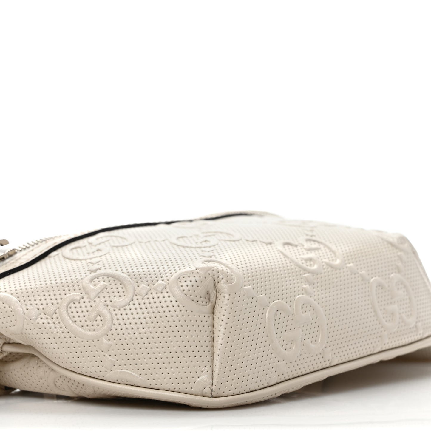 Calfskin GG Tennis Embossed Belt Bag Mystic White