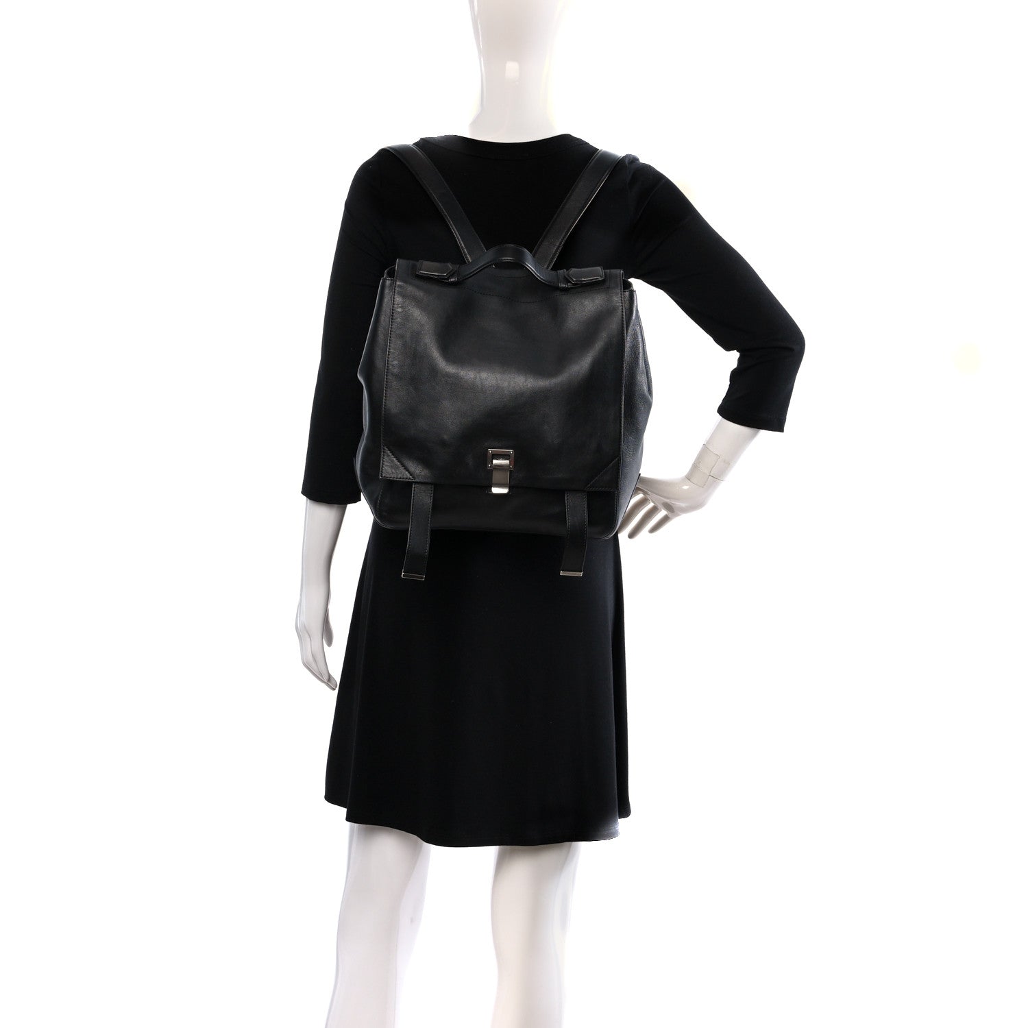 Proenza Schouler Calfskin Large PS Courier Backpack Black 3 of 18