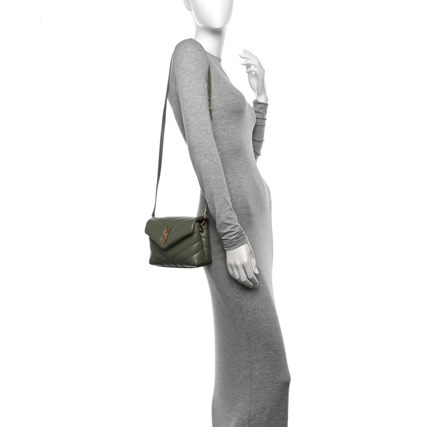 Calfskin Y Quilted Monogram Toy Loulou Crossbody Bag Light Sage