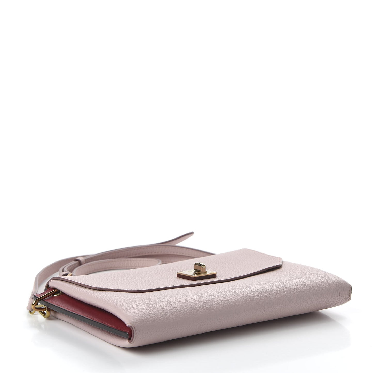 Grained Calfskin Small Milla Clutch Pale Mauve