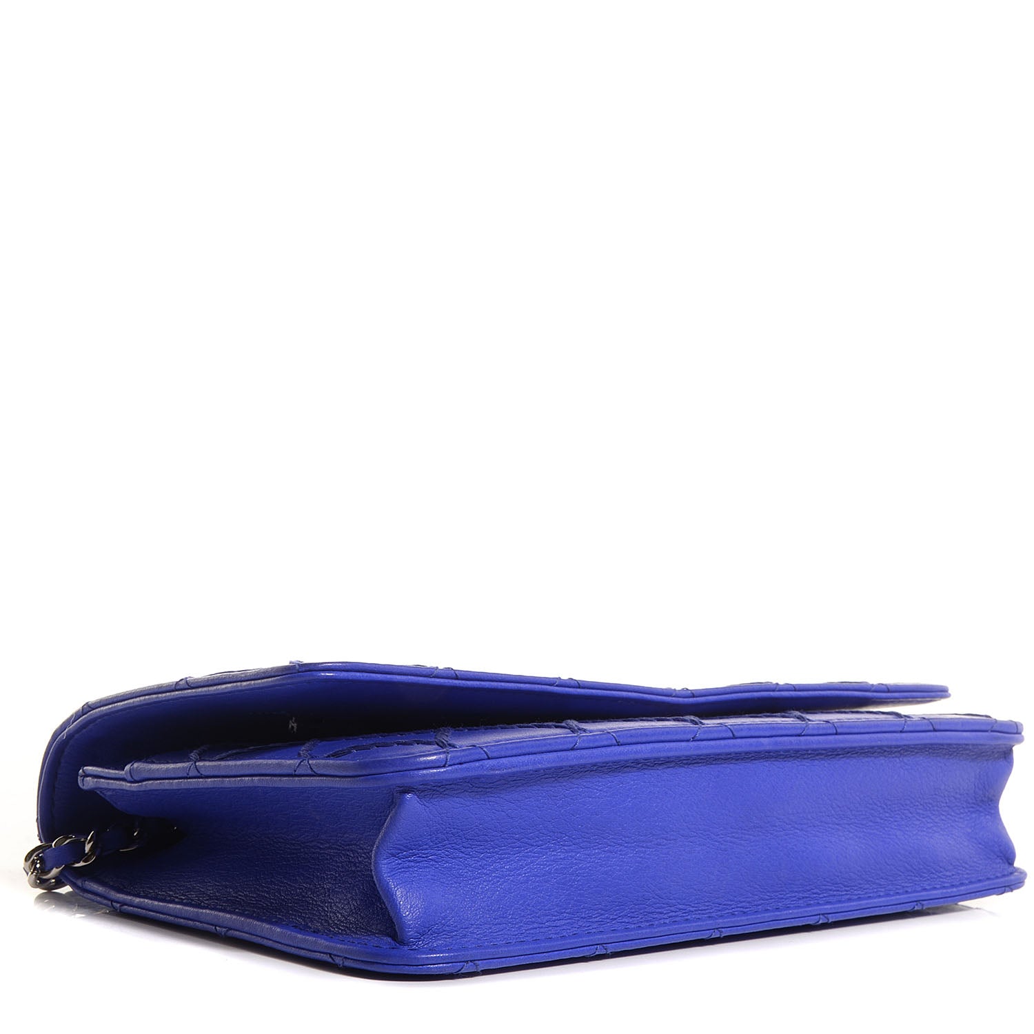 Chanel Calfskin Quilted Fancy CC Wallet On Chain WOC Blue 4 of 11