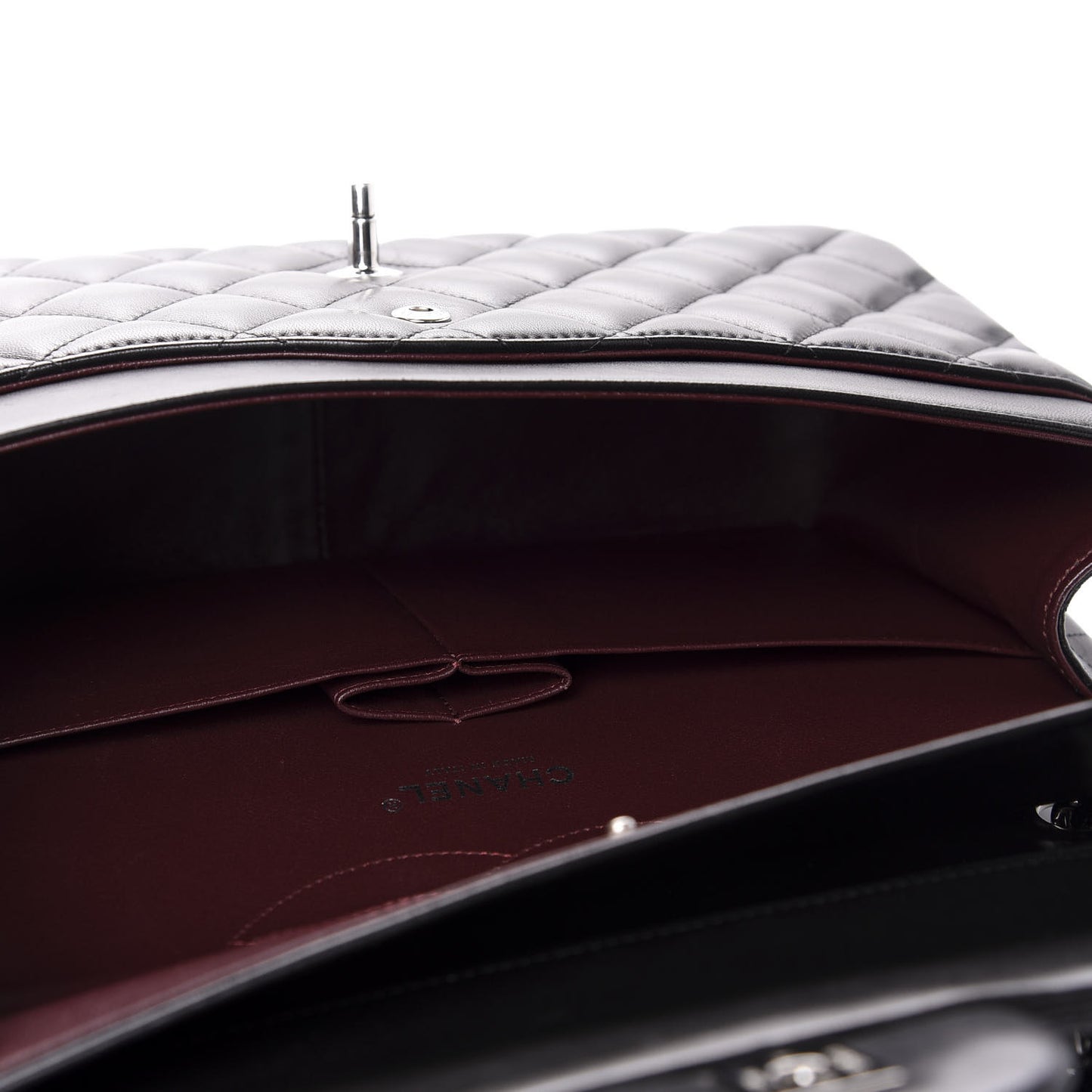 Lambskin Quilted Jumbo Double Flap Black