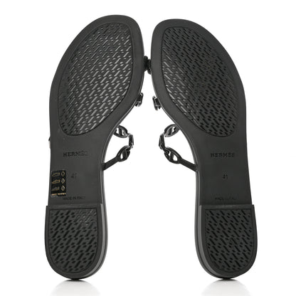 Hermes Rubber Chaine d'Ancre Rivage Sandals 41 Black 5 of 9