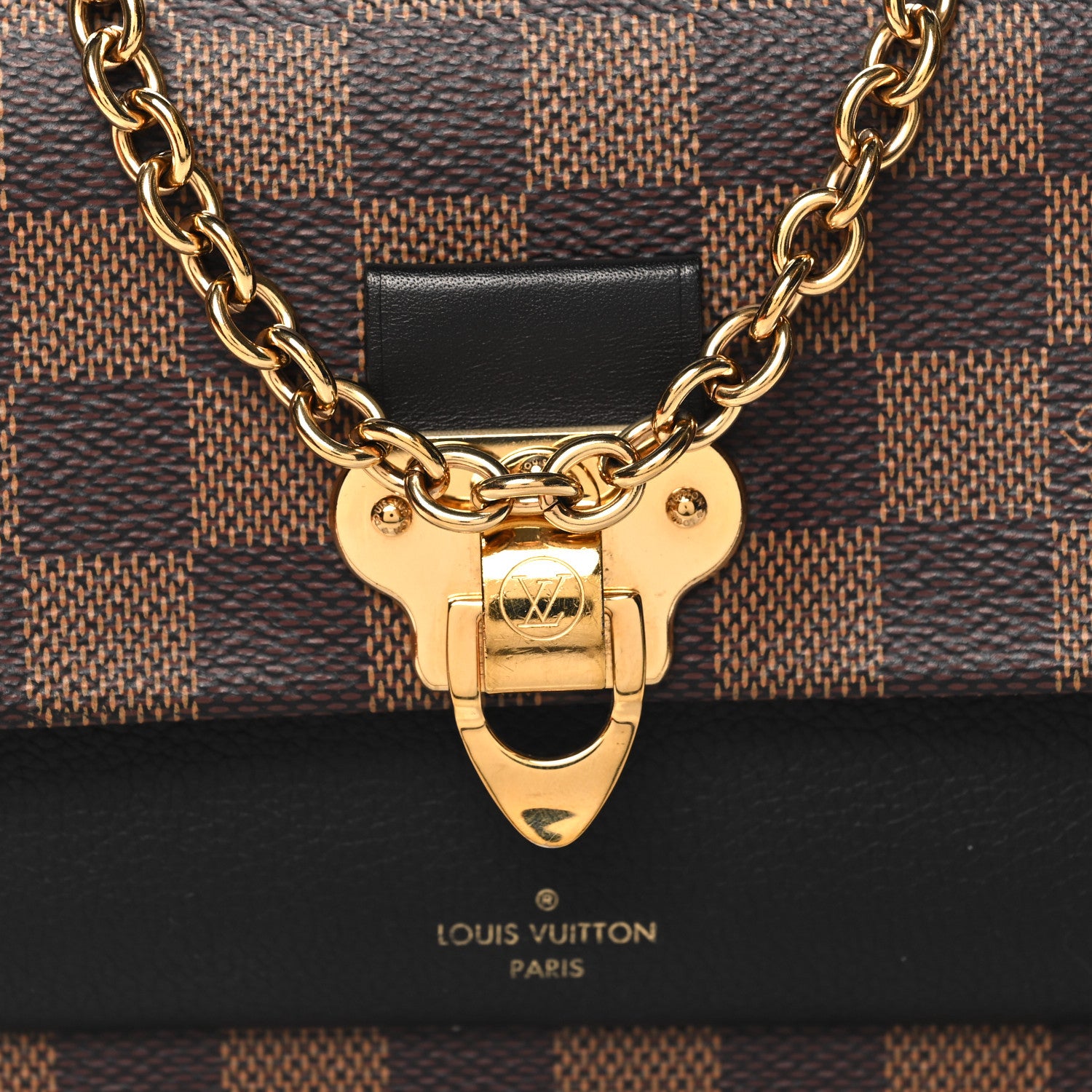 Louis Vuitton Damier Ebene Vavin Chain Wallet Black 7 of 10
