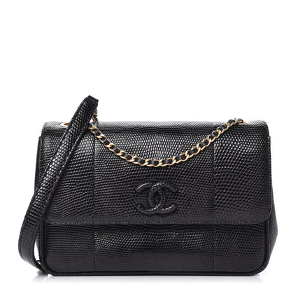 Chanel Lizard Coco Vintage Flap Black 3 of 11