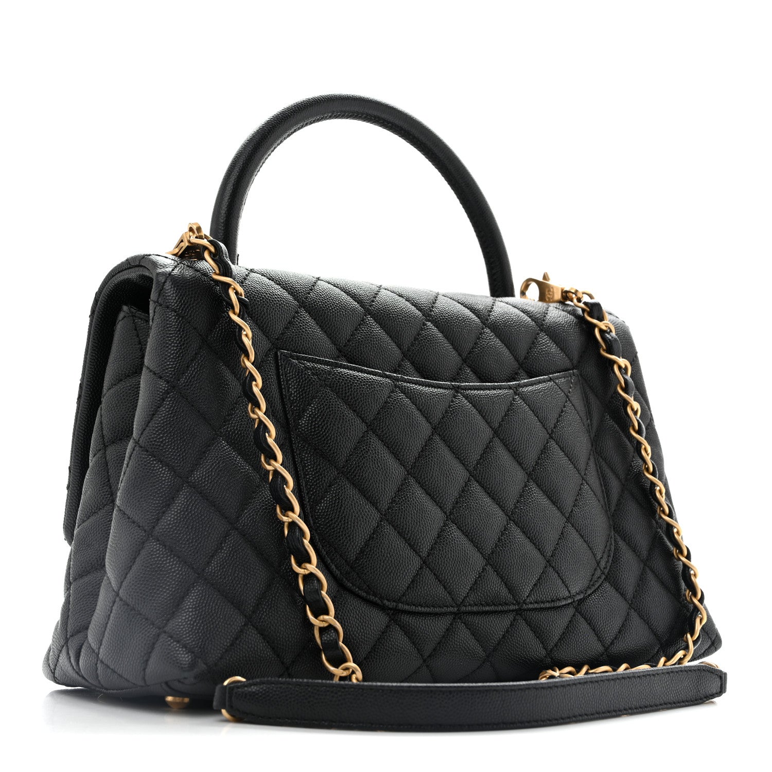 Chanel Caviar Quilted Small Coco Handle Flap Black 3 of 13