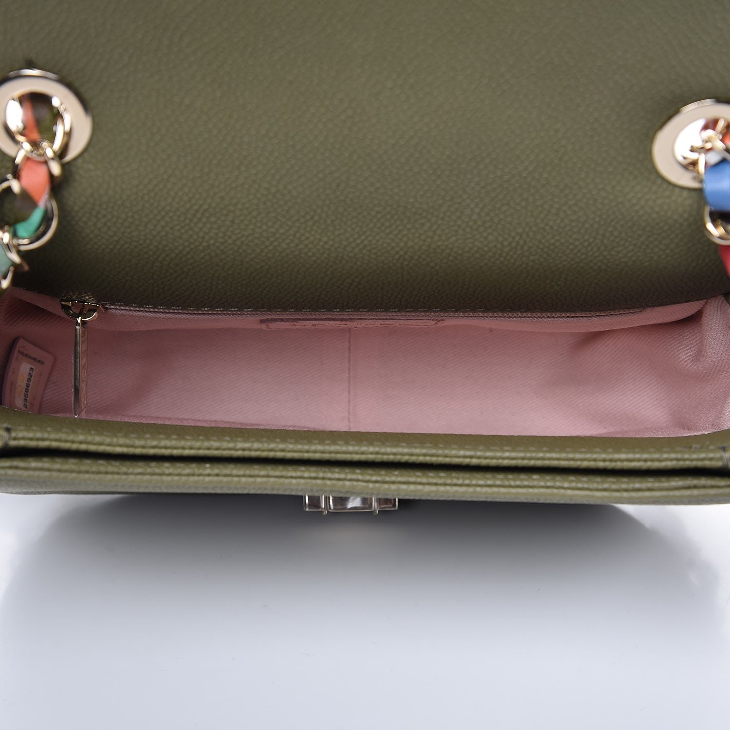 Chanel Grained Calfskin Quilted Small Cuba Top Handle Flap Khaki 5 of 7