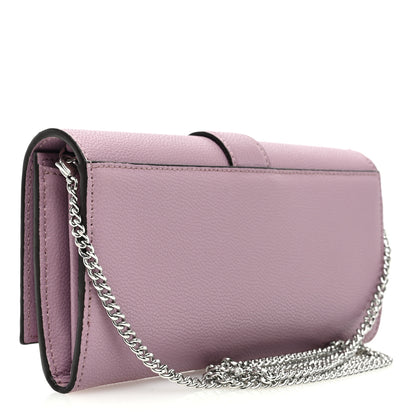 Jimmy Choo Satin Crystal Madeline Wallet On Chain Mauve 3 of 10