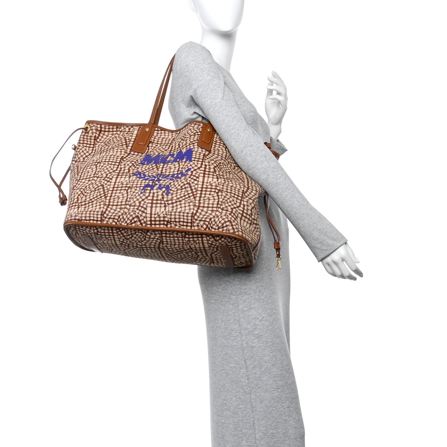 MCM Visetos Large Liz Reversible Shopper Tote Cognac 2 of 23