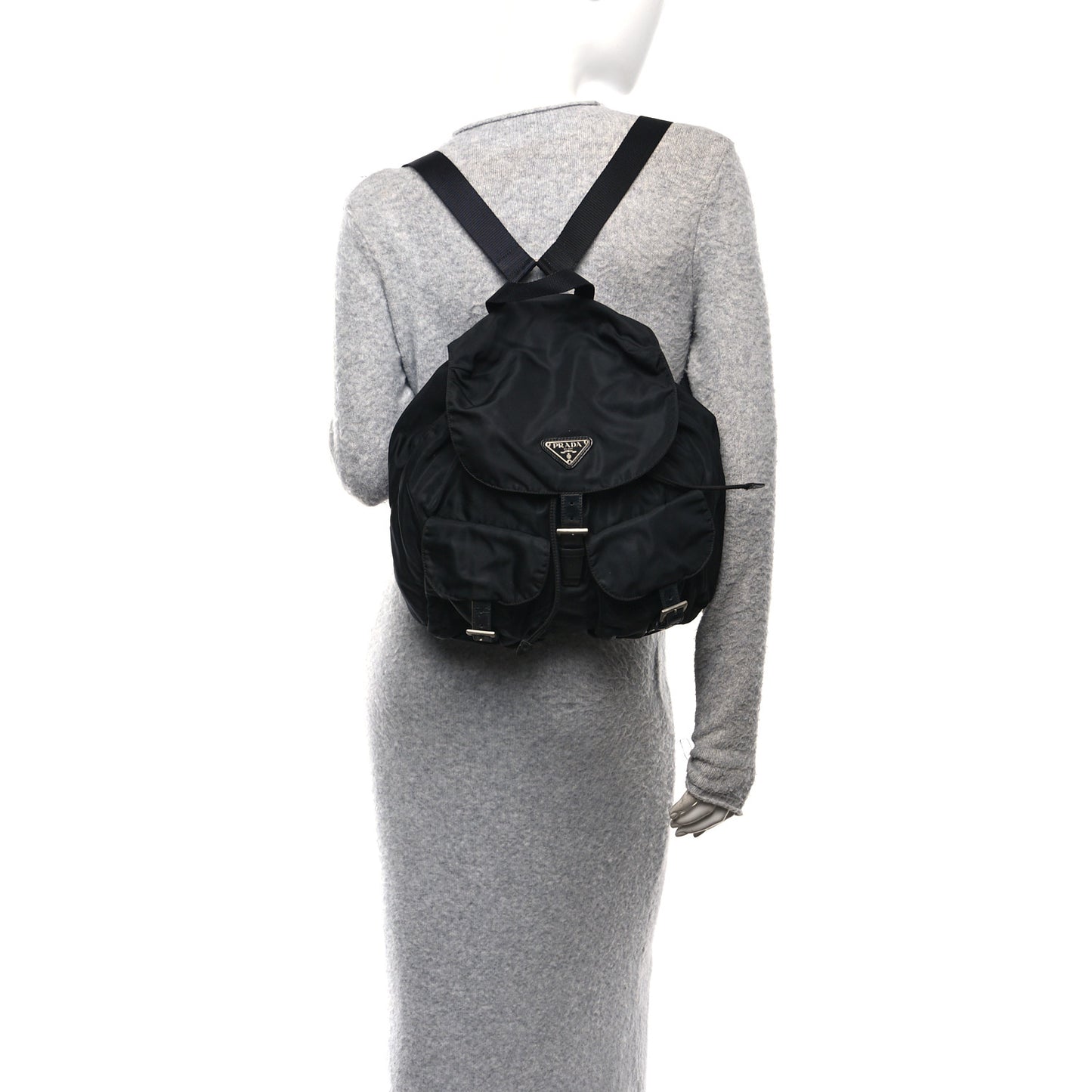Nylon Vela Medium Backpack Black