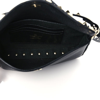 Valentino Garavani Grainy Calfskin Rockstud Crossbody Pouch Black 5 of 9