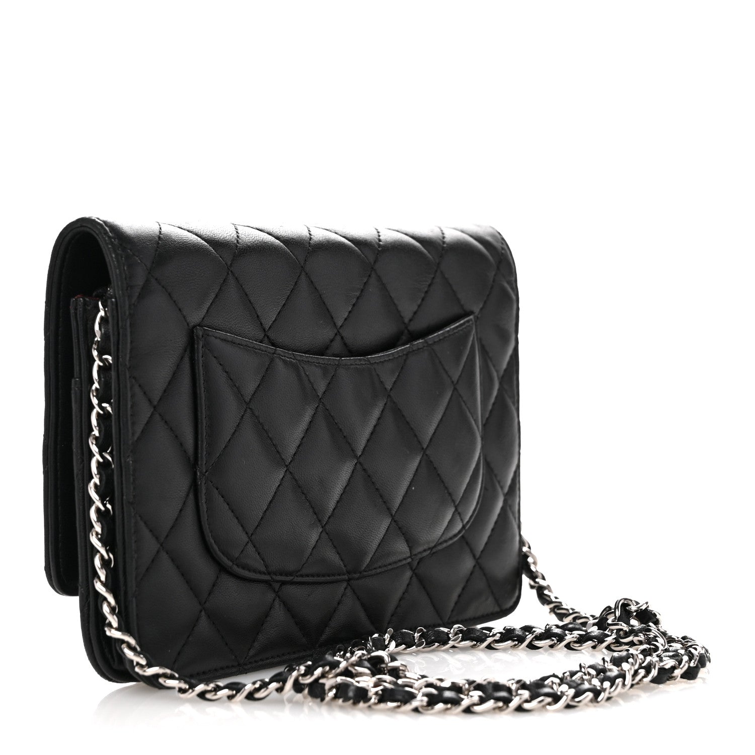 Chanel Lambskin Quilted Wallet On Chain WOC Black 3 of 11